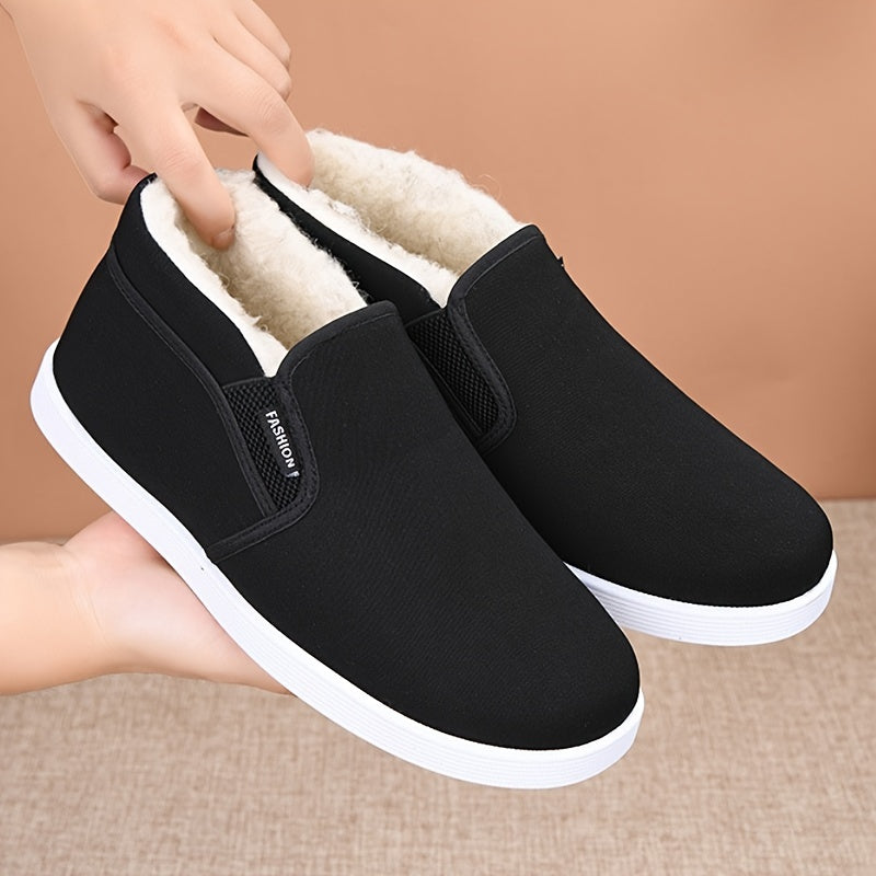 Men's and Women's Winter High-Top Plush Shoes Anti-Slip Rubber Sole Casual Sneakers