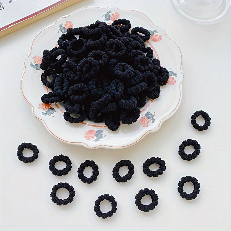 100 rang-barang elastik soch bog'lamlari qizlar uchun kichik soch aksessuarlari soch turmaklash uchun