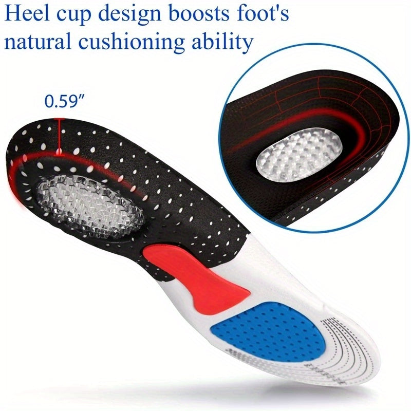 Unisex Orthopedic Insoles with Memory Foam Gel Inserts Arch Support Shock Absorption for Sports Shoes