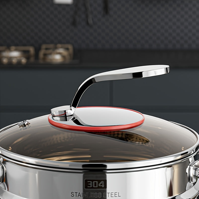 Stainless Steel Three-Layer Soup Pot Induction Gas Steaming Porridge Cooker