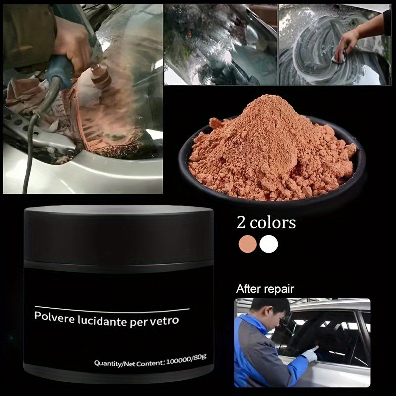 Polvo de pulido de cristales de coche, eliminación de arañazos, reparación de parabrisas, restaurador de faros