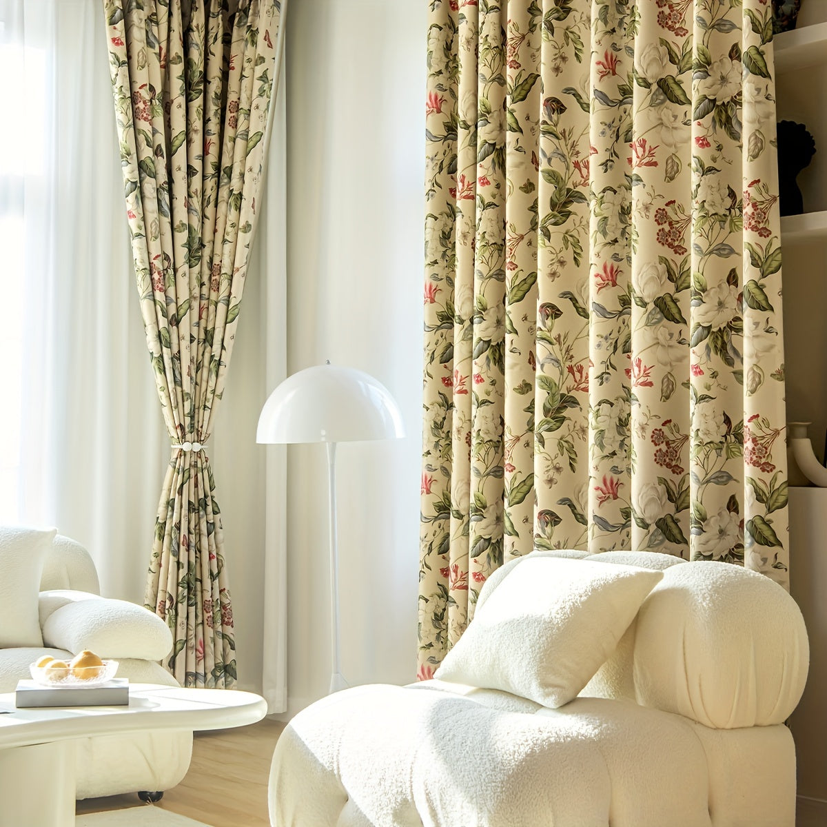 Американская печатная утолщенная ткань для штор с легким затемнением для домашнего декора - идеально подходит для спальни, офиса, кухни, гостиной и кабинета - 1 штука