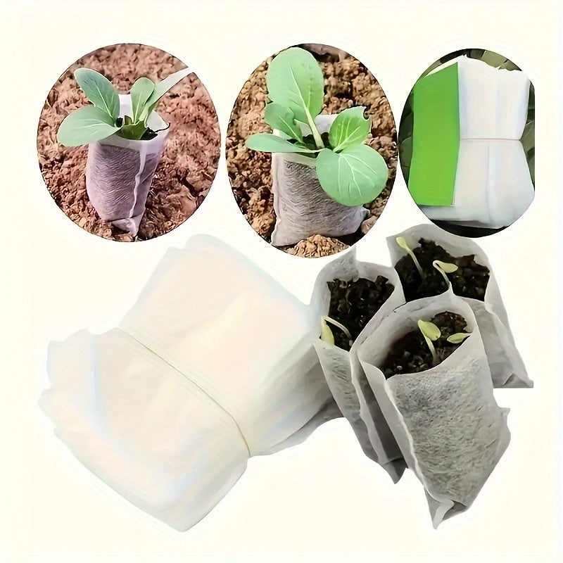 Biodegradable Seed Nursery Bags Non-Woven Grow Bags for Plants 3.15x3.94 Inches