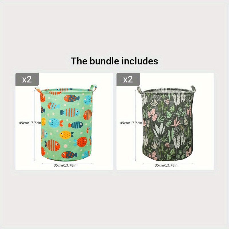 Durable Textile Storage Basket with Fish and Leaf Pattern for RV Organization