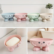 Plastic Cartoon Soap Dish with Drainage for Bathroom Multifunctional Storage