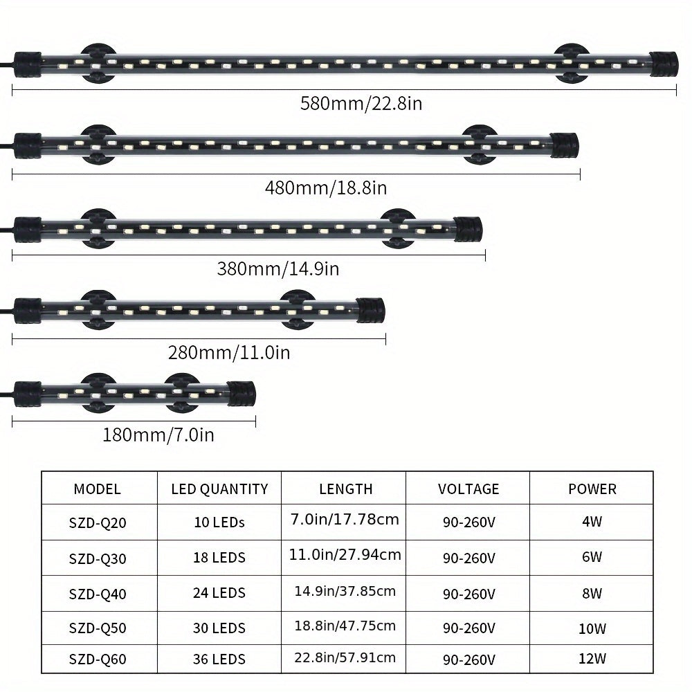 LED Aquarium Light High Brightness Blue White Effect for Ornamental Fish Tanks