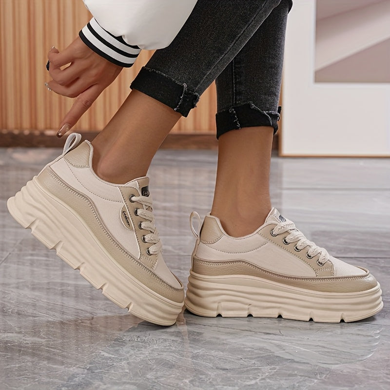 Ladies' Casual Sports Shoes With Thick Sponge Sole Plus Size Patchwork