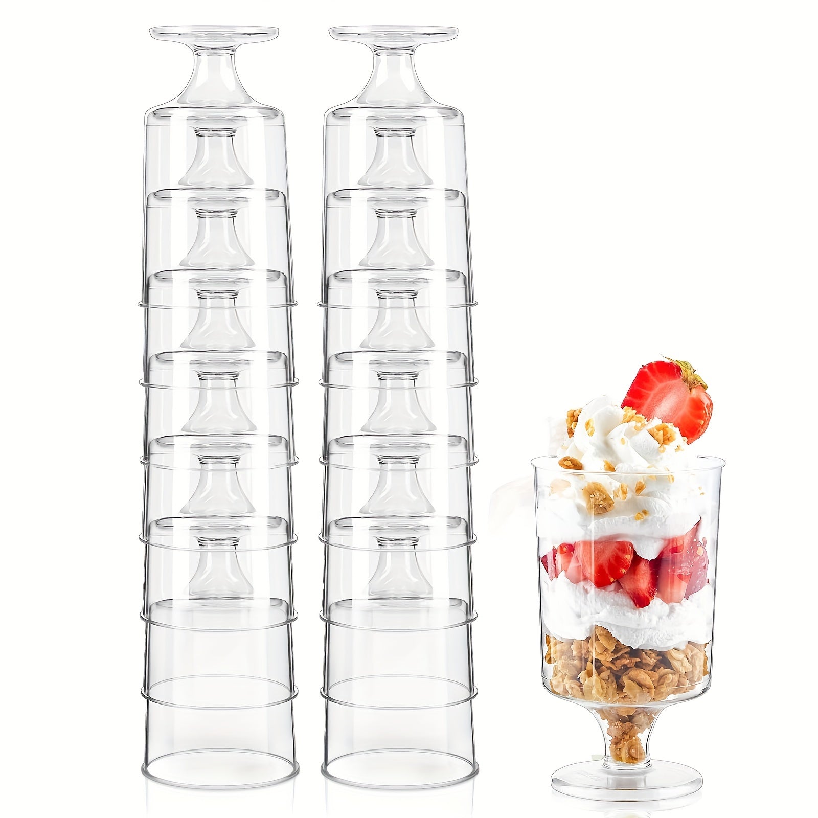 20 Pack 3.5 Oz Clear Mini Dessert Cups for Ice Cream Mousse Pudding and Snacks