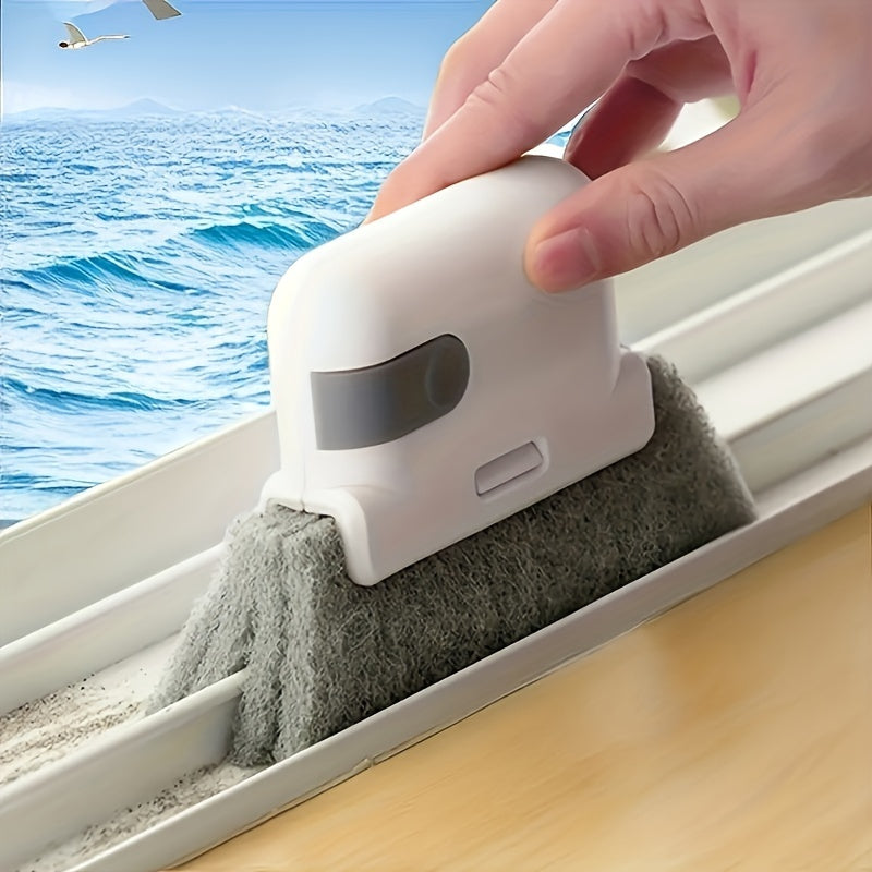 Window Grooved Cleaning Brush - Compact Gap Cleaner for Windows and Doors