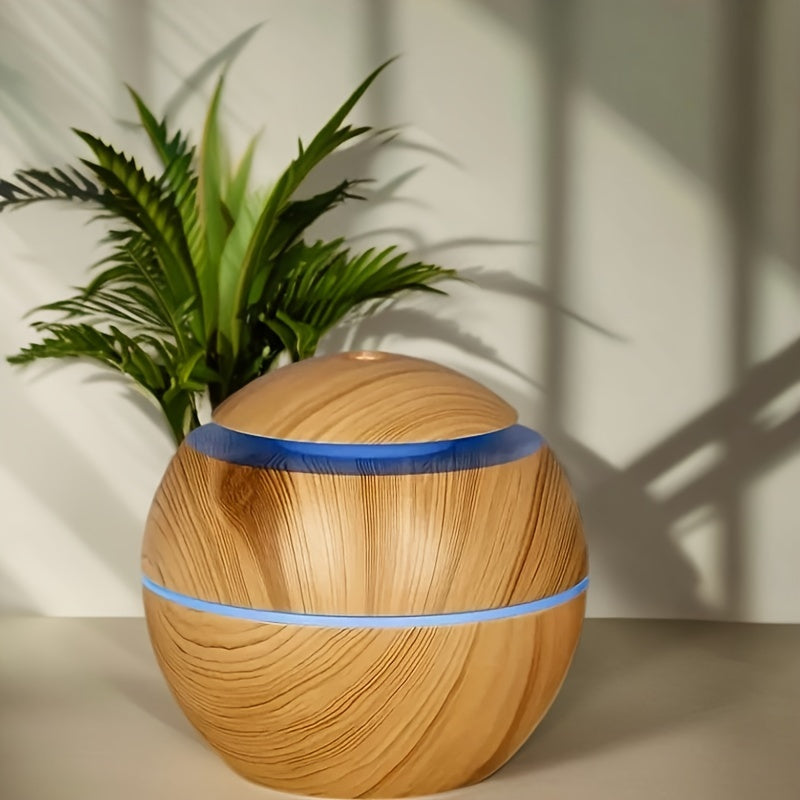 Portable Wooden Grain Humidifier and Aroma Diffuser for Home Office Car