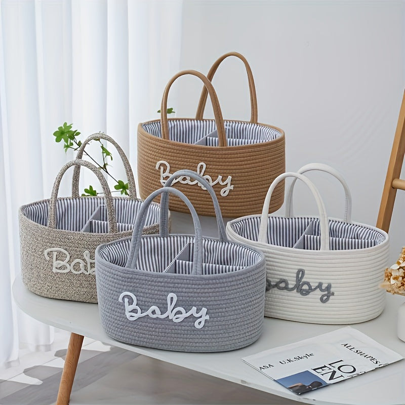 Linen Storage Basket with Wet Dry Separation Oval Toy Diaper Organizer