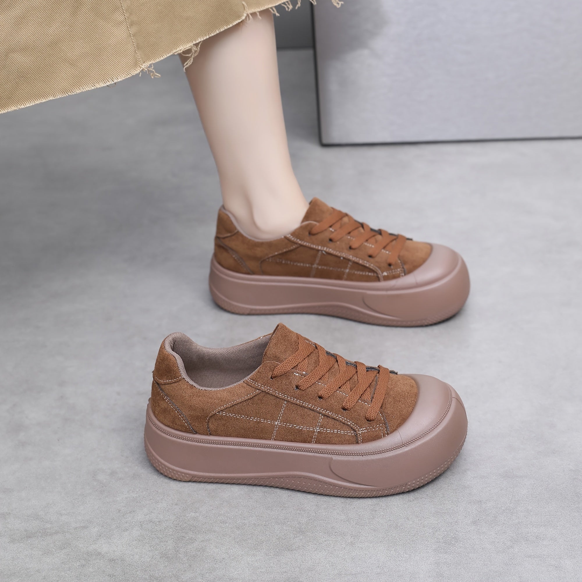 Women's Casual Canvas Platform Shoes Thick Sole Retro Versatile Shoes