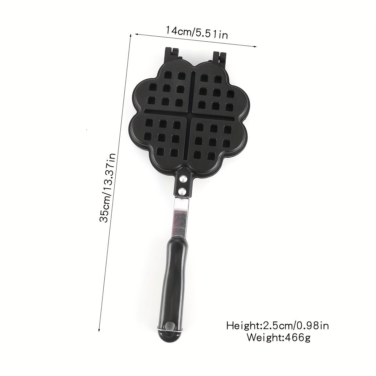 Сердцевидная форма для вафель для газовых плит, антипригарная, двусторонняя, кухонный аксессуар