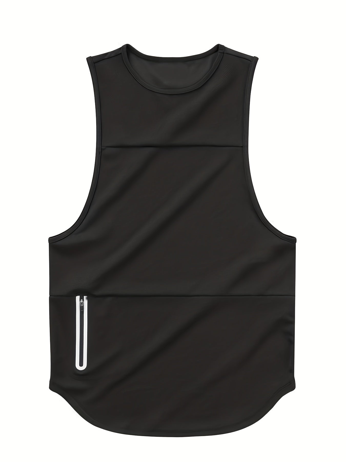 Men's Polyester Casual Sports Suit with Sleeveless Zipper Vest and Training Shorts