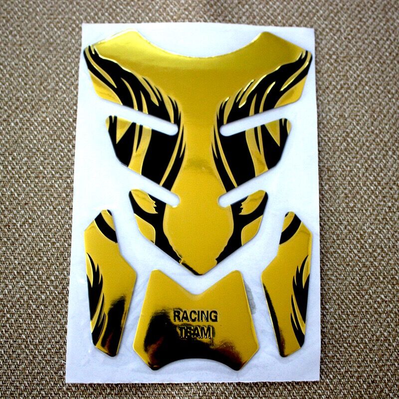 Motorcycle Oil Drum Mat Sticker Fishbone 3D Protective Cover Decorative Flame