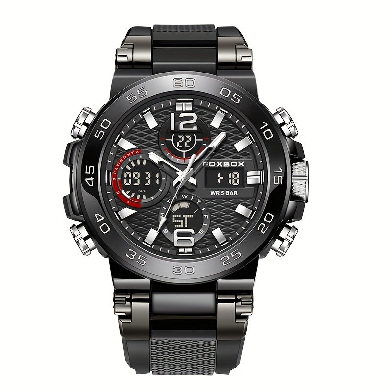Digital Military Men's Sports Watch Waterproof Dual Display Quartz with Alarm Chronograph
