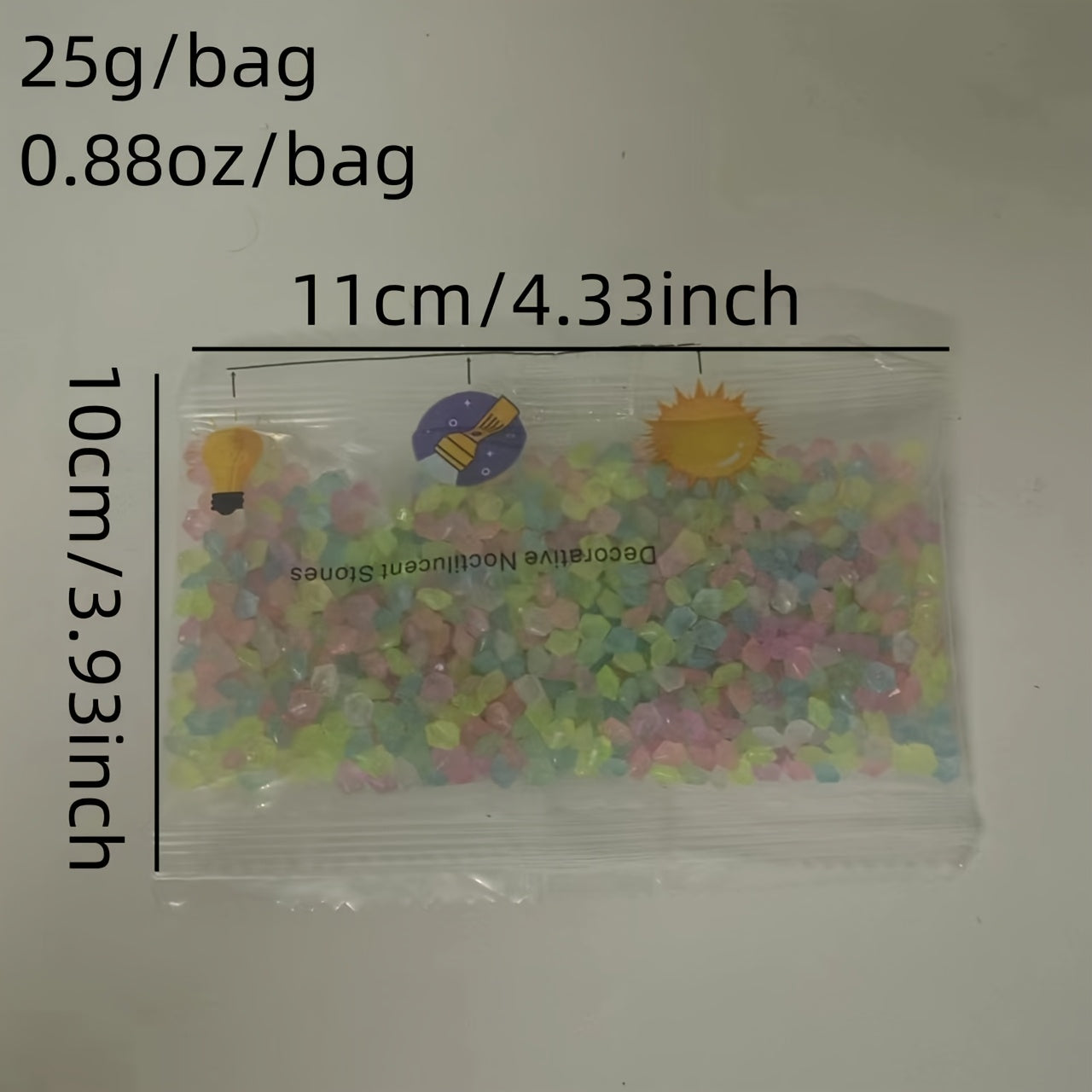 1000 piezas de piedras luminosas para decoración de jardines exteriores, grava para plantas, jarrones y aceras