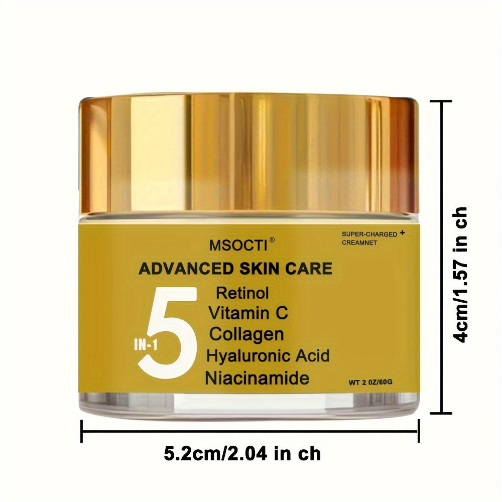Crema facial antiedad unisex con retinol, ácido hialurónico, colágeno, vitamina C y niacinamida, hidratante
