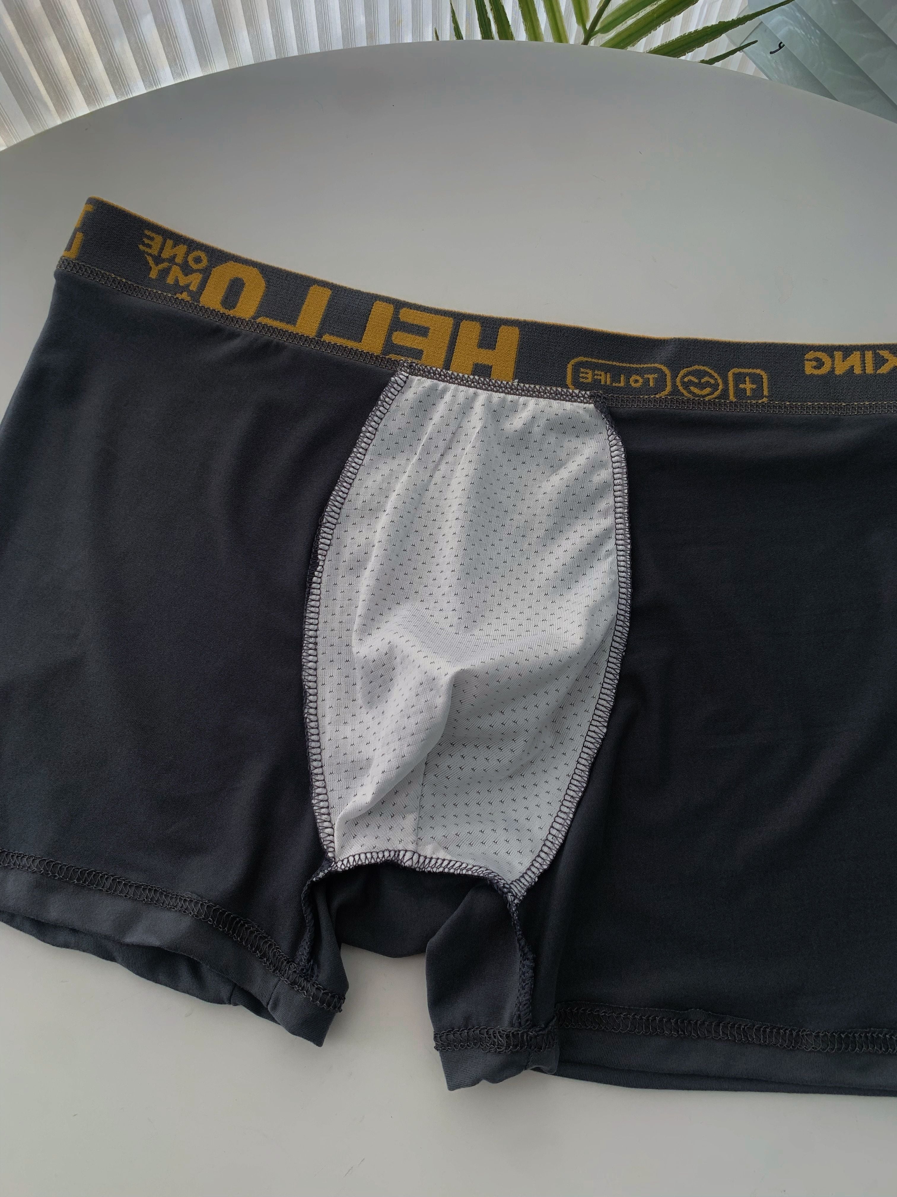 Men's Breathable Solid Color Polyester Spandex Boxer Briefs 1 or 3 Pack