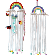 Kids Girls Hair Bow Organizer Fabric Rainbow Boho Chic Nursery Decor