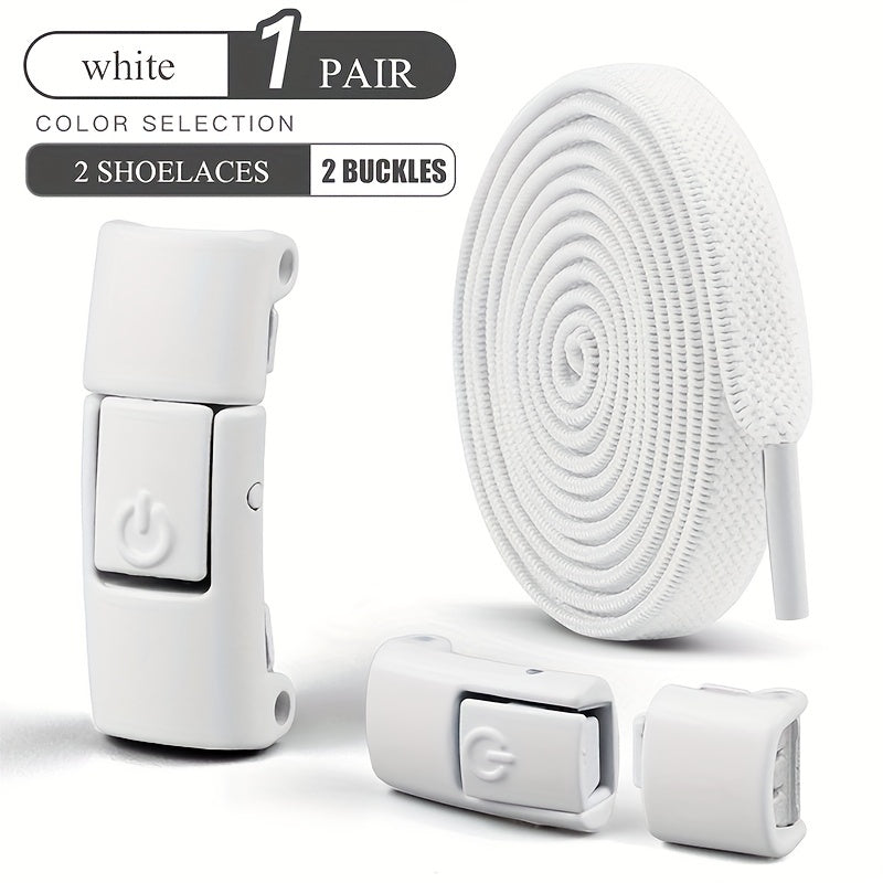 Elastic Shoelaces Set for Sneakers and Canvas Shoes Lightweight Solid Color