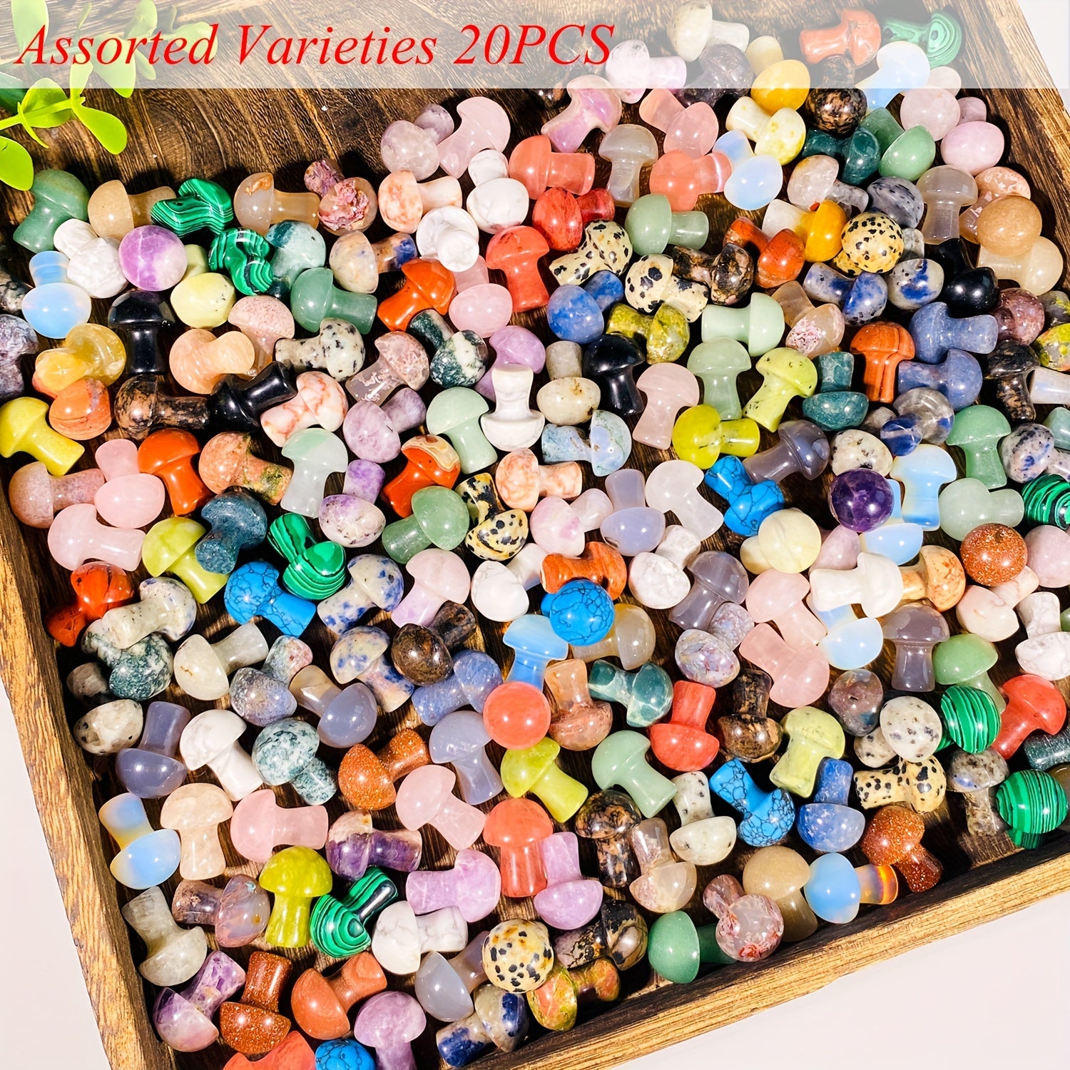 Juego de 5/10/20 mini cristales de cuarzo natural en forma de seta para decoración del hogar y regalos