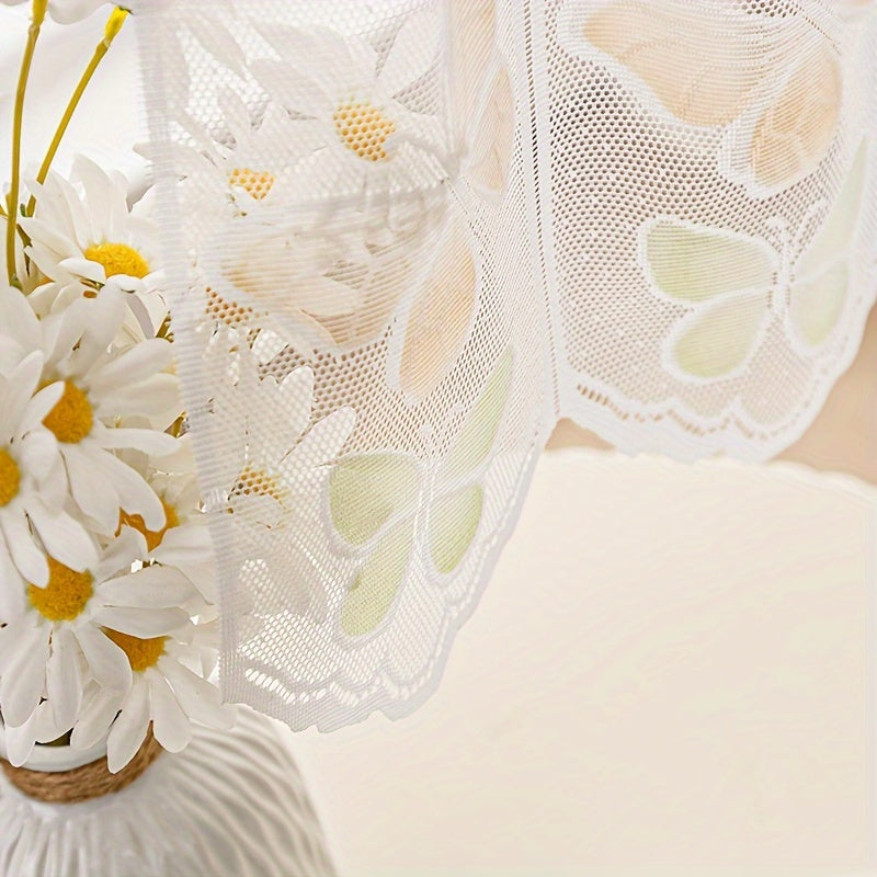 Small Butterfly Cafe Curtain Tier for Living Room and Office Decor