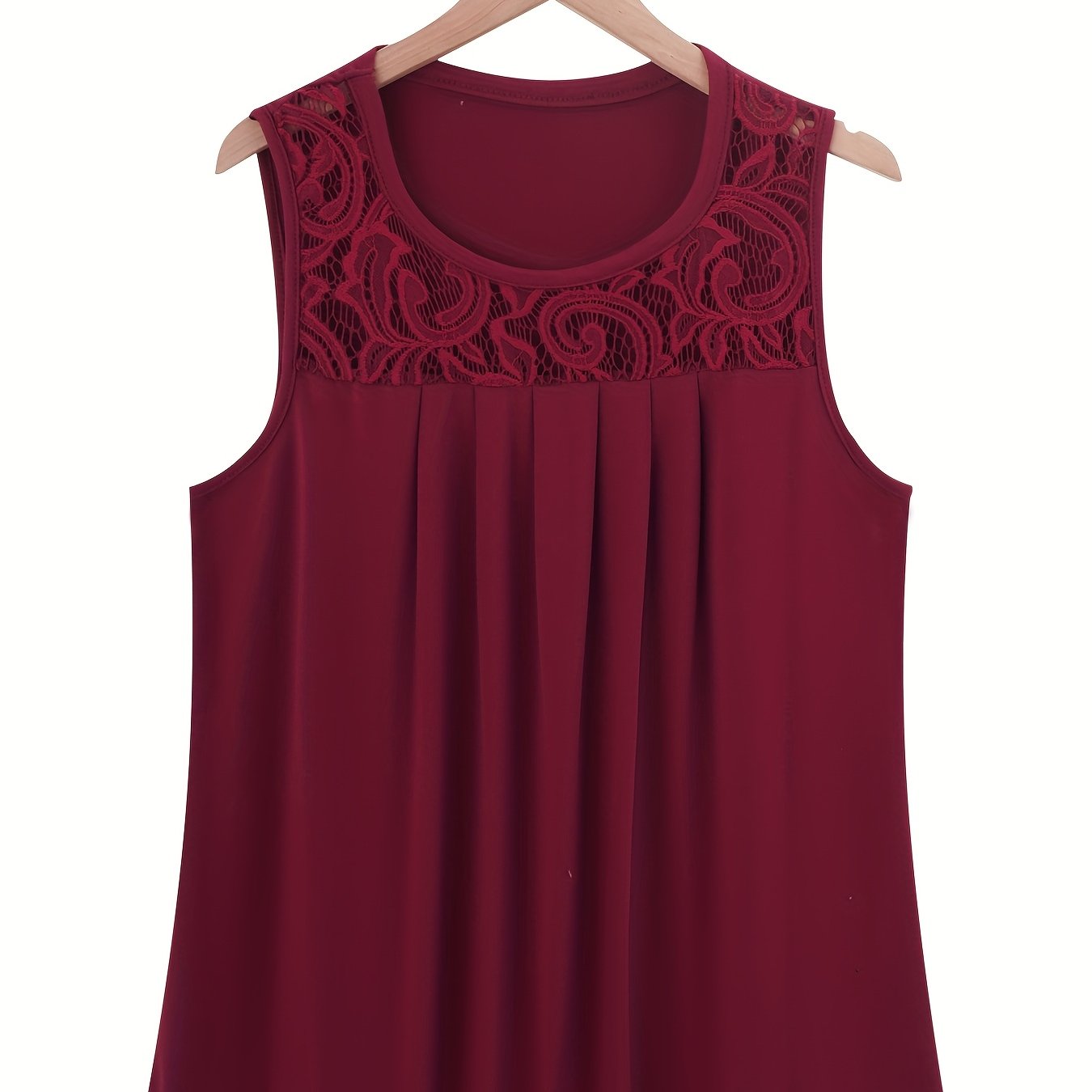 Plus Size Women’s Lace Tank Top, Sleeveless Summer Casual Clothing