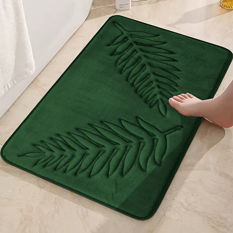 Geometrik naqshli polyester aralash bath rug to'plami - dog'ga chidamli, past to'siq, mashinada tayyorlangan no'vo xotira g'ovak matlar - faqat quruq tozalash - hammom, yashash xonasi uchun universal bayram eshik mati