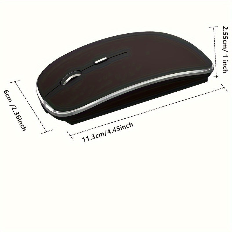 Wireless Mouse Rechargeable Type-C 2.4G Dual Receiver Silent Durable Plastic