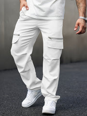 Men's Cargo Pants Regular Fit Solid Polyester Street Style All-Season