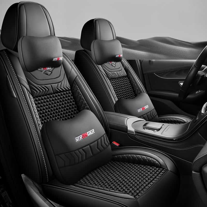 All-Season Wear-Resistant Ice Silk Full Coverage Car Seat Cover for Five-Seater