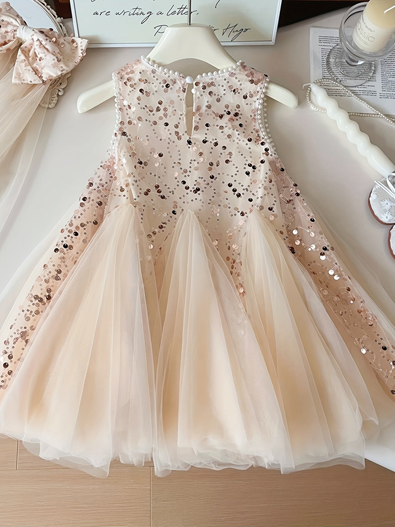 Qidan Qattiq Tanlangan Qizlar Kiyimlari - Yangi Yoz Bolalar Tarmoq Yupkasi, Qoltiqsiz Kiyim Princess Kiyimi bilan Kamon