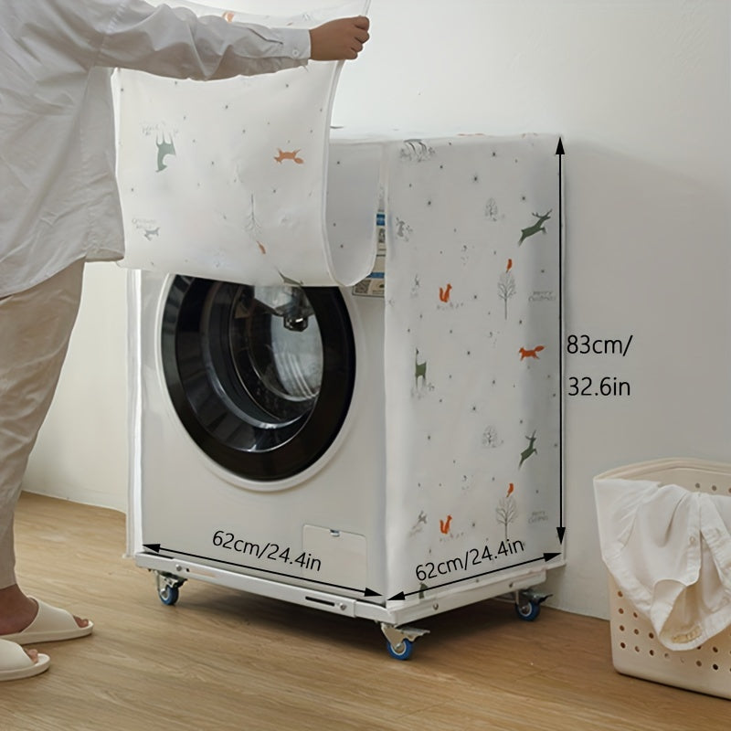 Waterproof Washer Dryer Cover Dustproof Sunproof Zipper Fits Most Front-Loading Machines