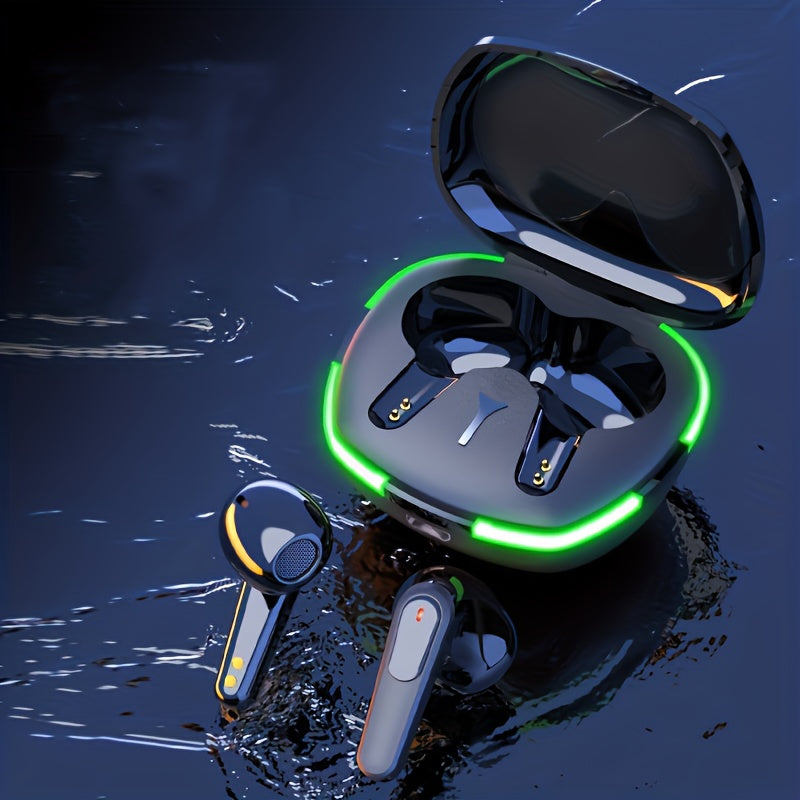 Auriculares inalámbricos en forma de corazón con pantalla LED, control táctil para deportes, juegos y llamadas