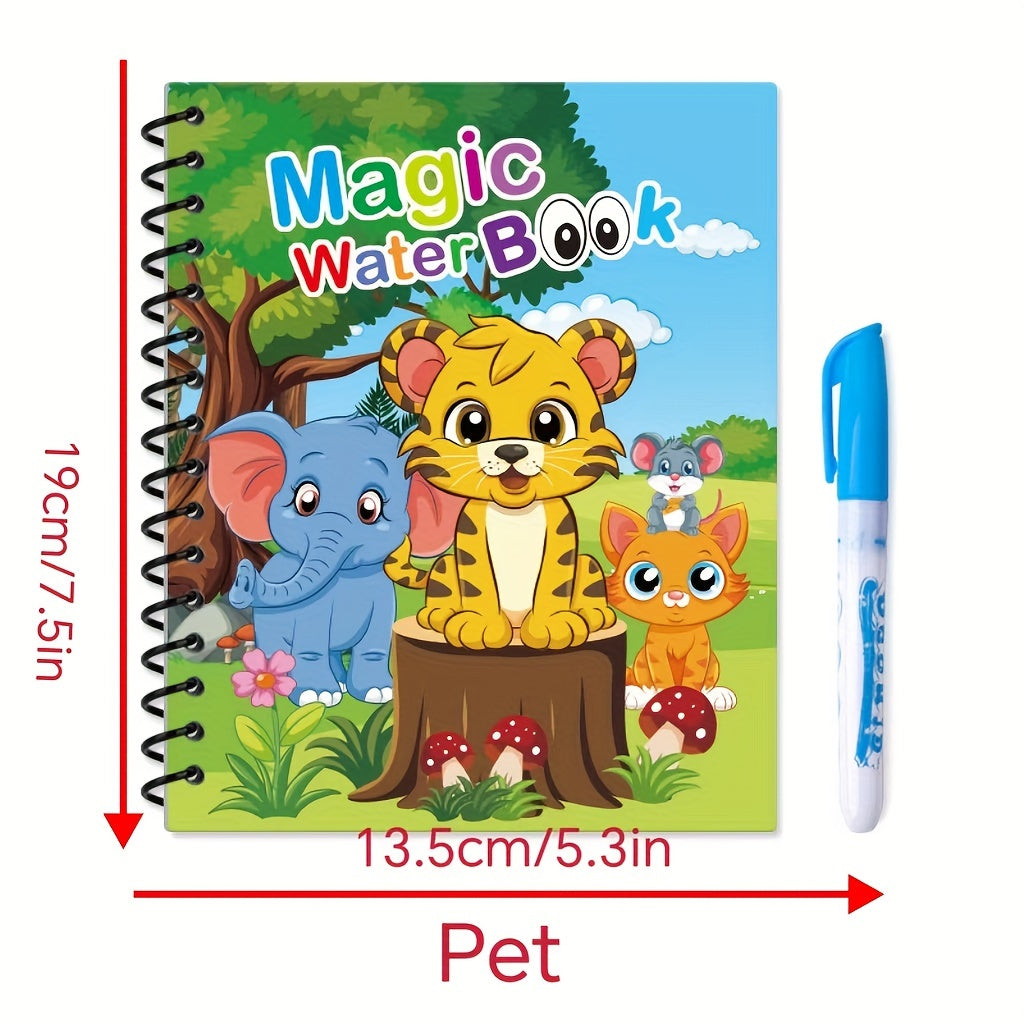 Watercolor Magic Coloring Book for Kids 8 Pages with Watercolor Pen