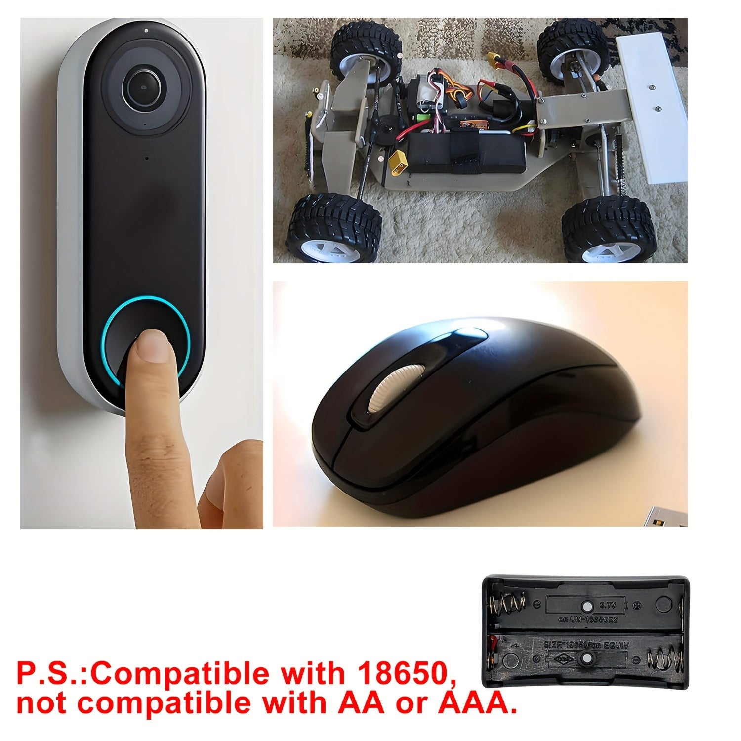 Lithium Battery Storage Box for 18650 Cells Battery Holder with Leads