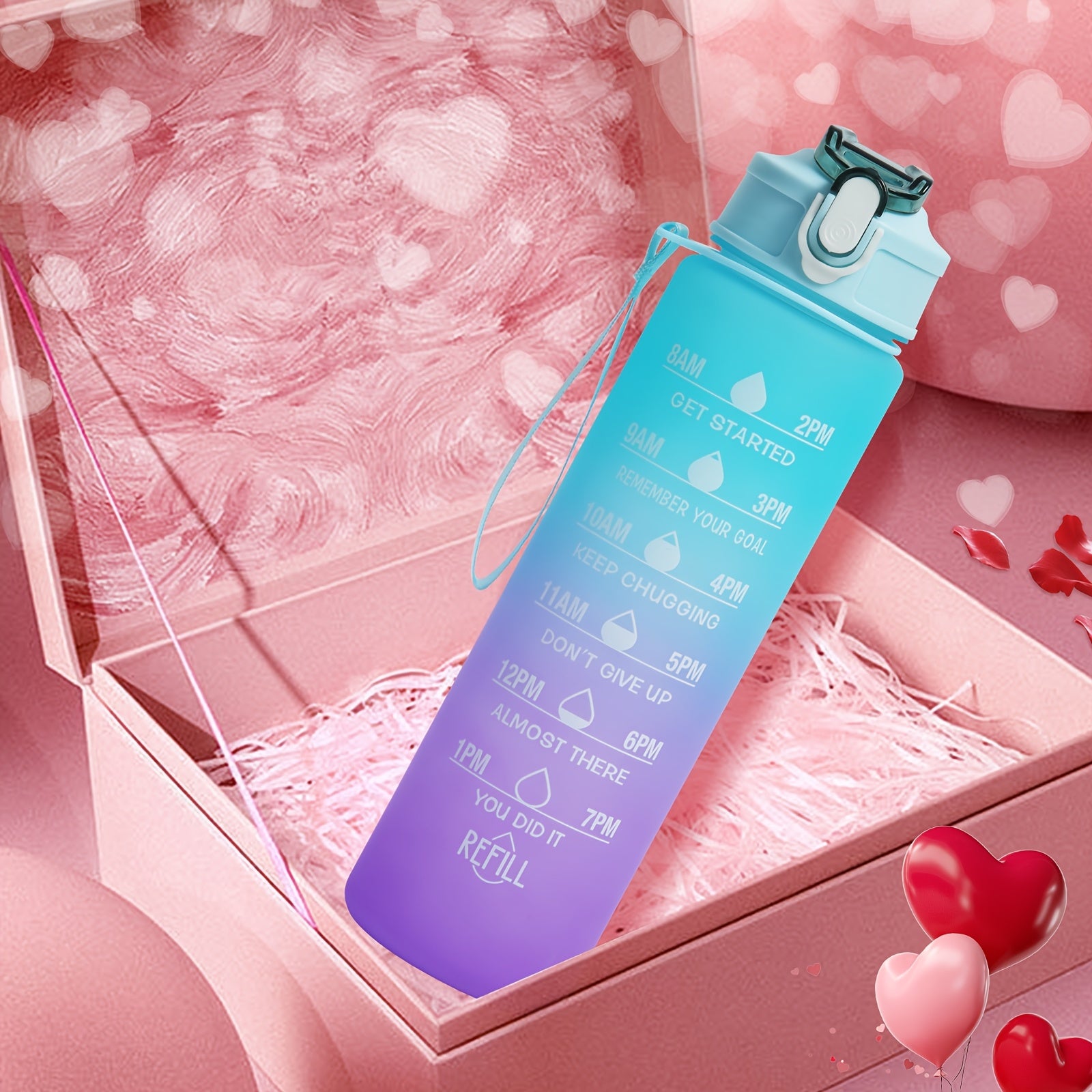 BPAsiz suv shisha vaqti belgilovchi va tashish uchun kamar bilan fitnes uchun