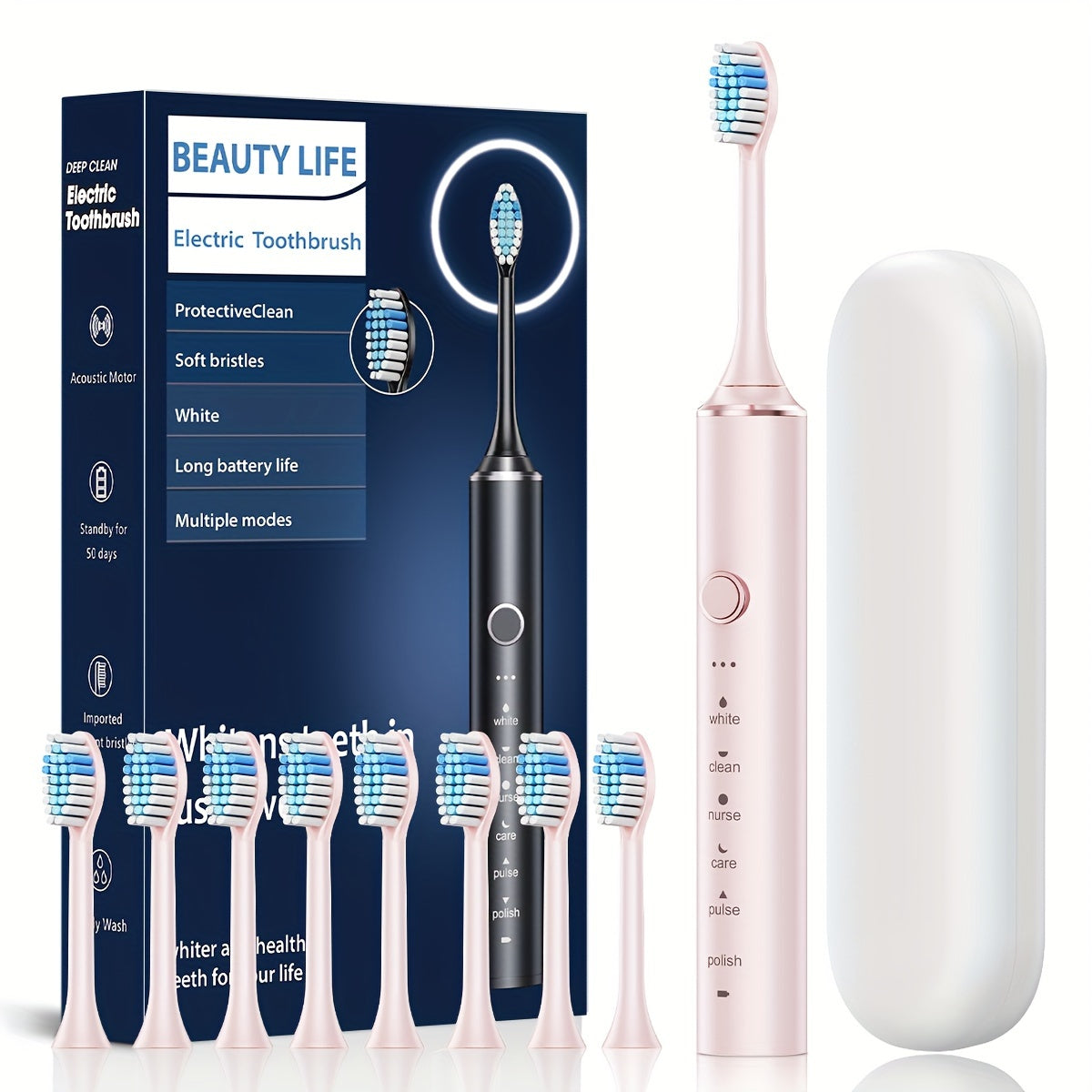 Electric Toothbrush for Adults with Soft Bristles USB Rechargeable 500mAh Lithium Battery