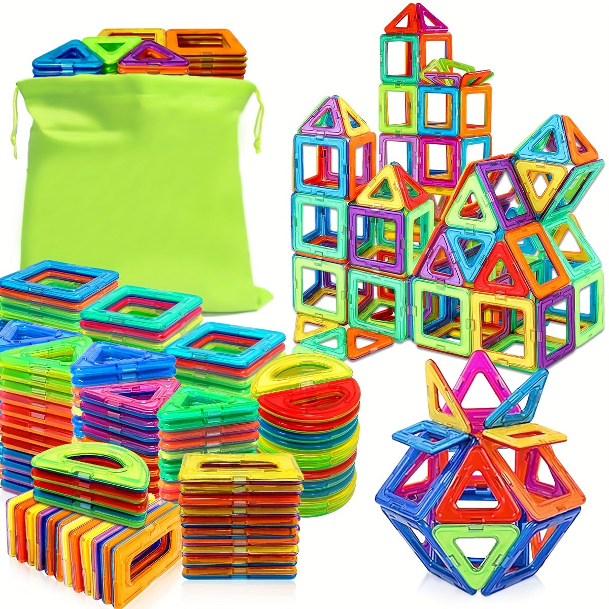 Магнитные строительные блоки для детей от 3 до 6 лет, образовательный набор STEM в смешанных цветах