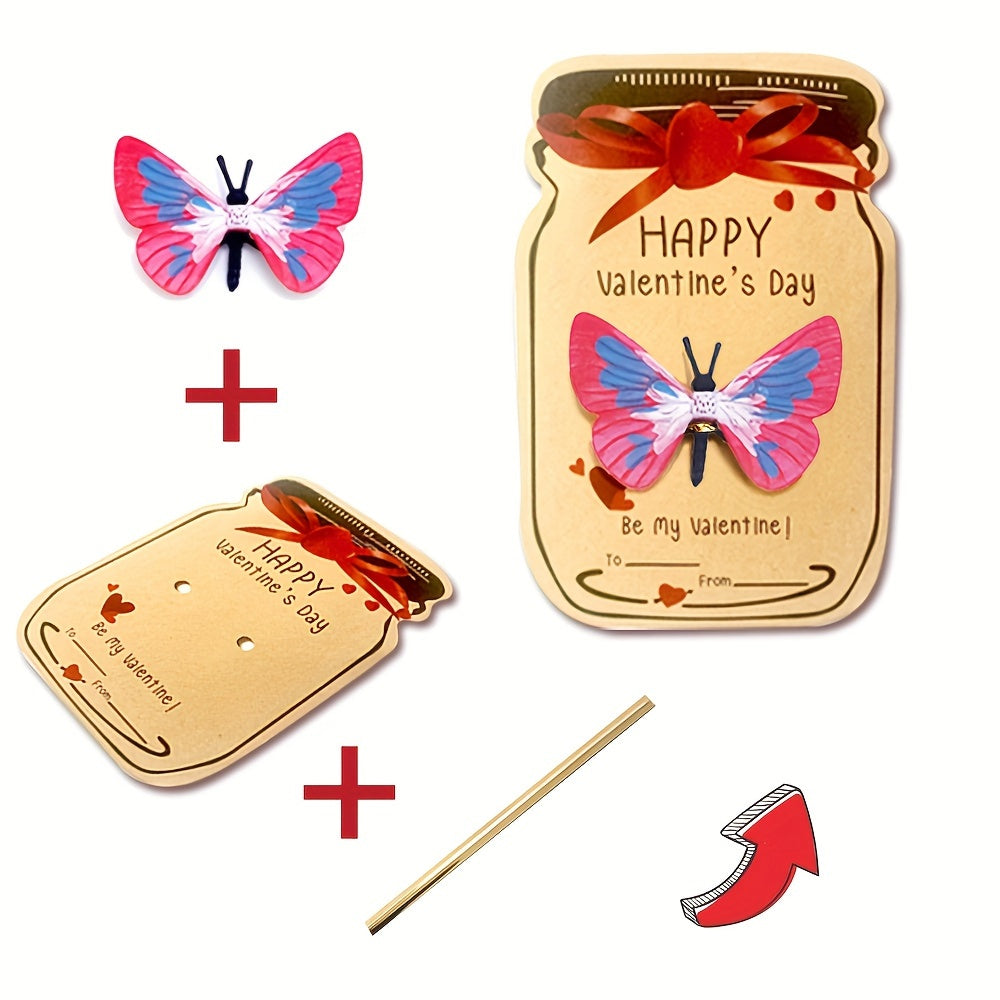 Kids Valentine's Day Cards Set of 12 with Insect Toys and Exchange Cards for Classroom Gifts