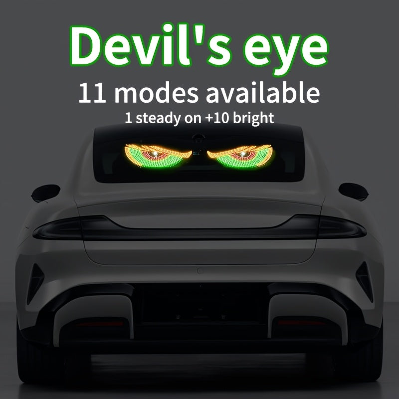 2 Pack USB Powered Devil's Eye LED Car Lights No Wiring Ambient Vehicle Decor