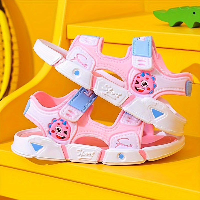 Kids' Open-Toe Cartoon Sandals for Boys PVC Breathable Non-Slip Indoor Beach