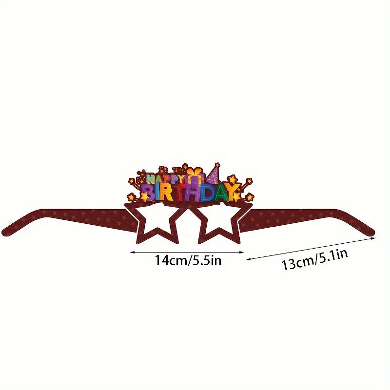 12 Birthday Party Glasses Assorted Designs Colorful Happy Birthday Eyewear for Photo Booth Props