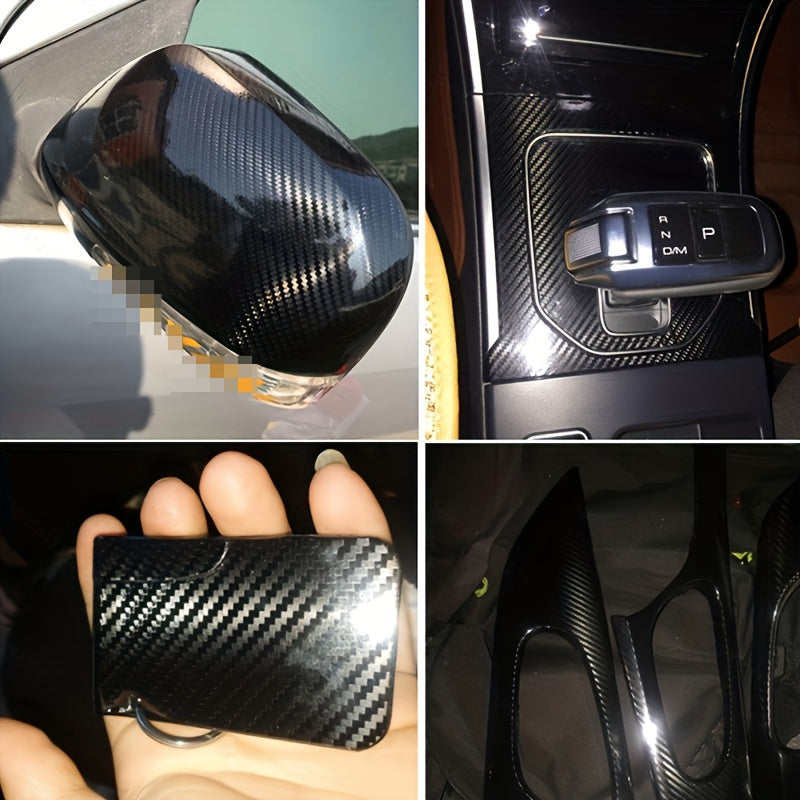 Motorcycle Carbon Fiber Sticker Waterproof Glossy Vinyl Decal Roll Multi Size