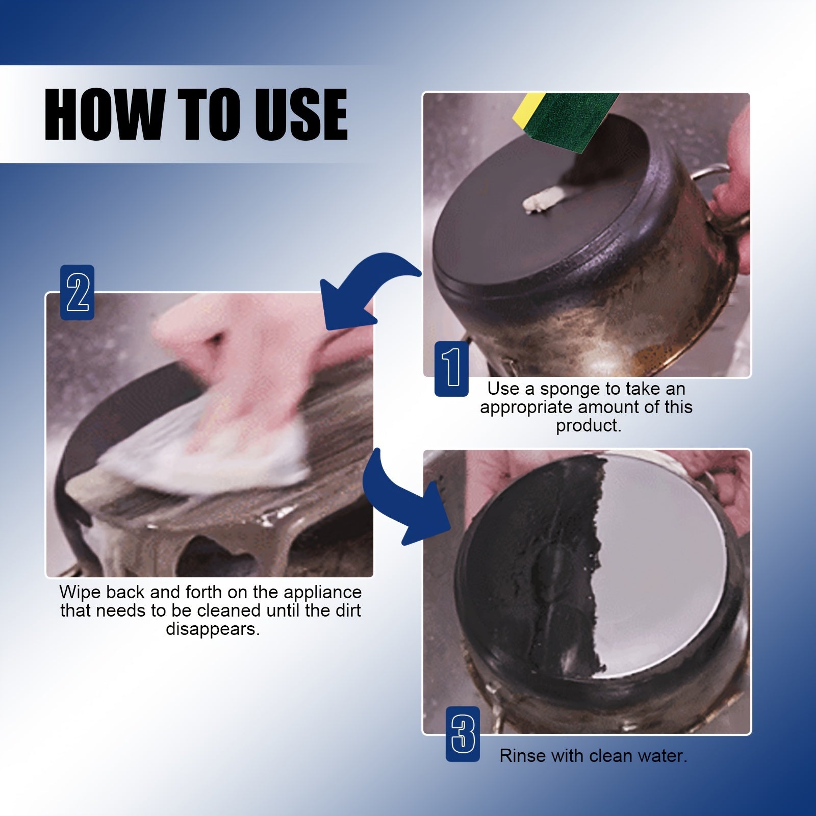 Pasta limpiadora de utensilios de acero inoxidable para ollas y horno 3.52oz