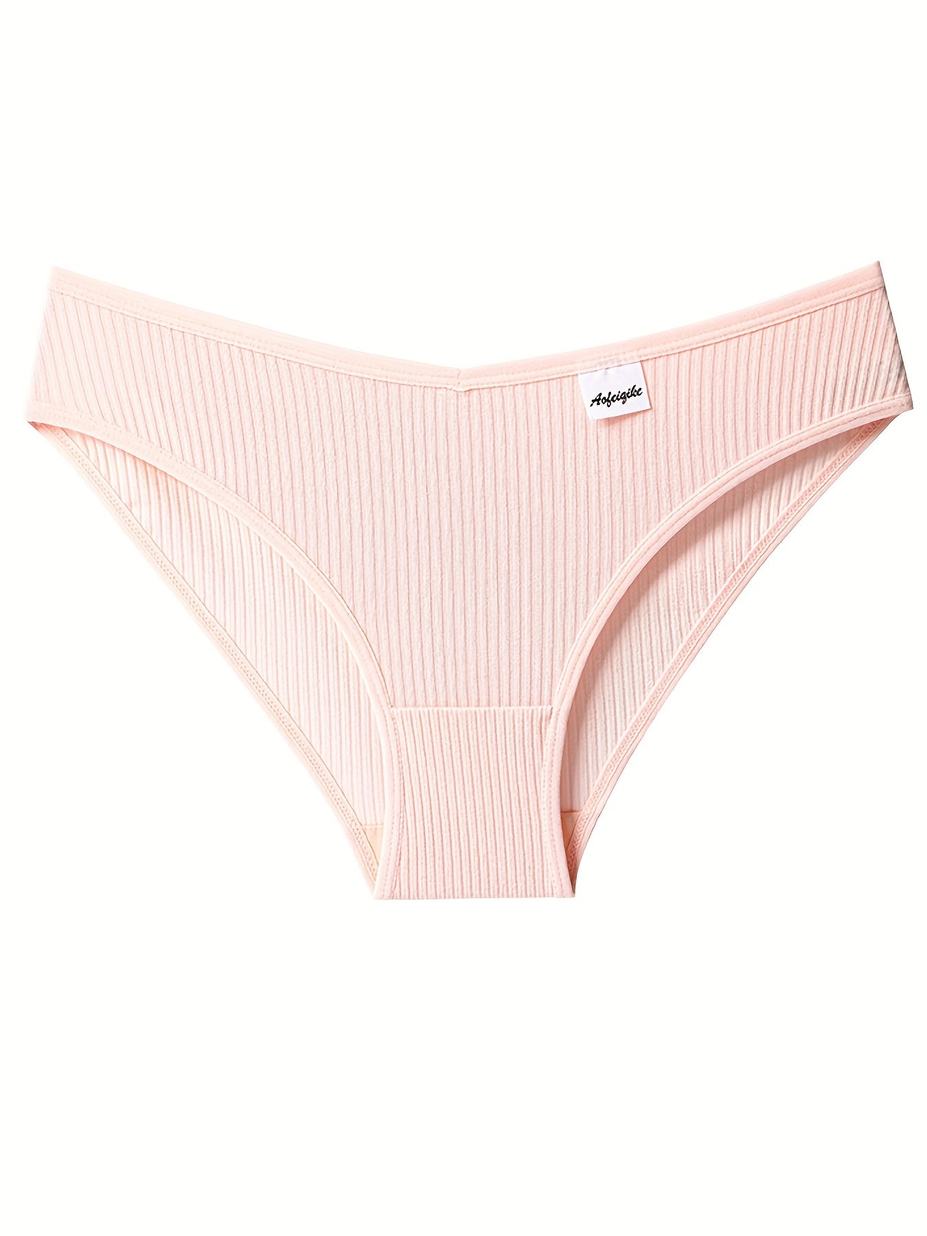 8pcs Women's Seamless Ribbed Low Waist Bikini Panties Breathable Lingerie