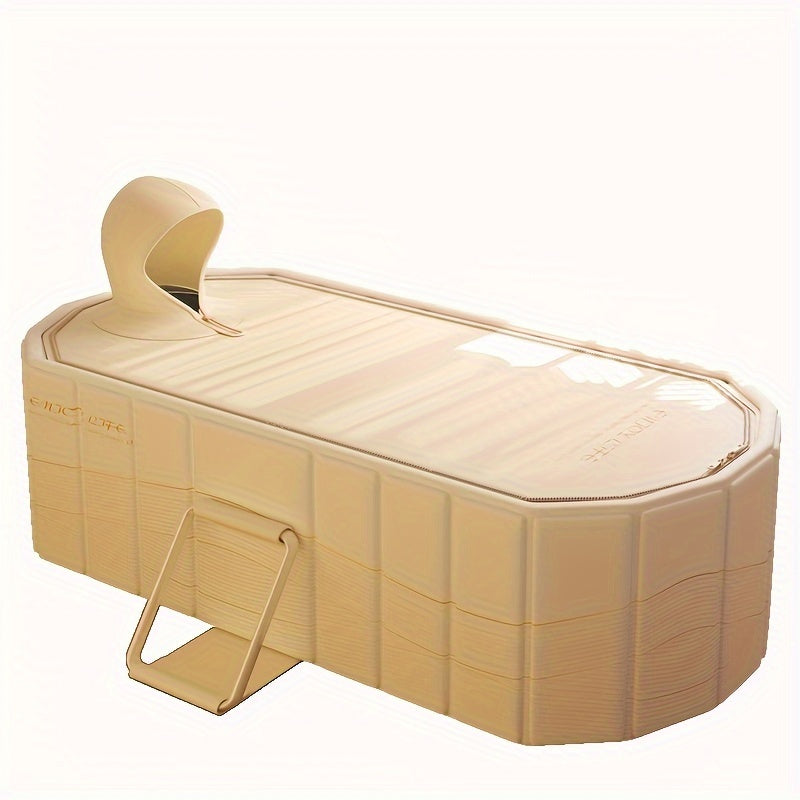 Portable Folding Bathtub with Lid for Home Balcony Patio Use