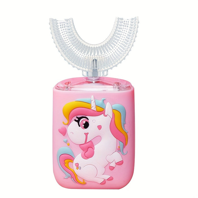 Cepillo de dientes eléctrico en forma de U para niños, limpiador dental, temporizador de seis velocidades