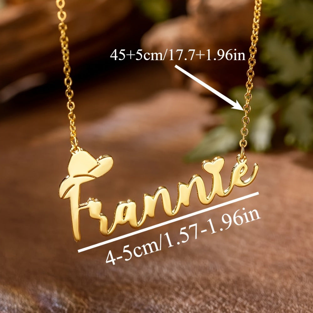 Shaxsiylashtirilgan zanglamaydigan po'latdan yasalgan G'arbiy kovboy shlyapa taqilishi va marjonlar uchun erkaklar va ayollar uchun sovg'a zargarlik buyumlari